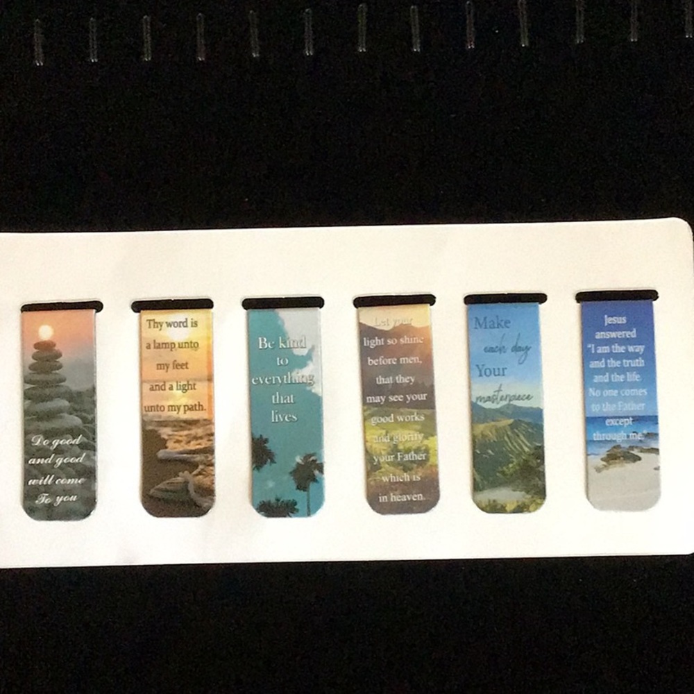 GORGEOUS SCRIPTURE VERSE MAGNETIC BOOKMARKS New 6 Count